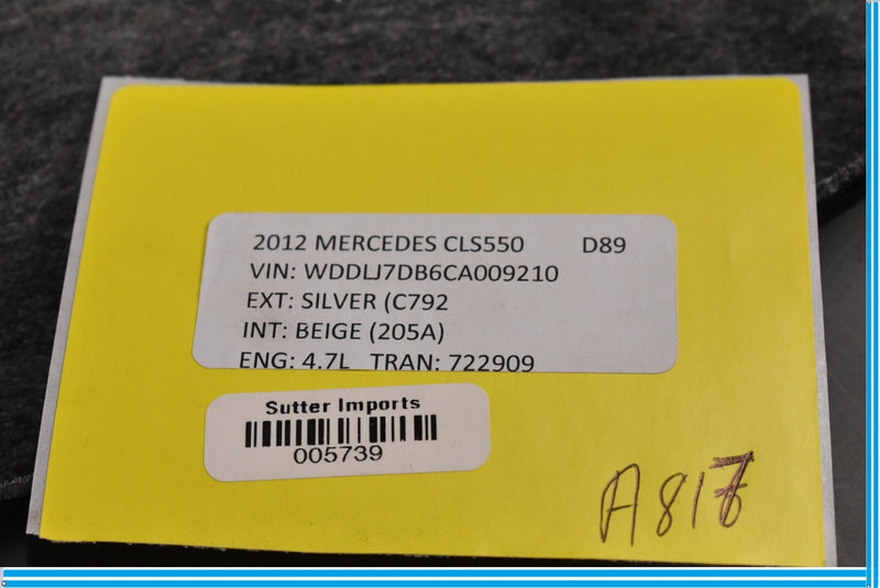 Load image into Gallery viewer, 12-18 Mercedes CLS550 CLS63 W218 Rear Trunk Side Liner Carpet Oem
