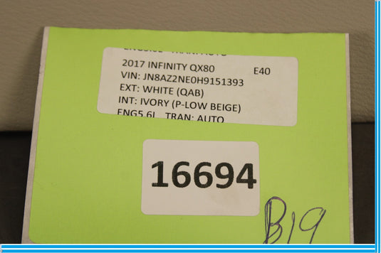 11-21 Infiniti QX56 QX80 Rear Left Side Upper Quarter Panel Trim Cover Oem