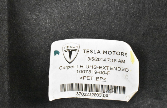 12-19 Tesla Model S Front Left Driver Side Frunk Storage Compartment Carpet Oem