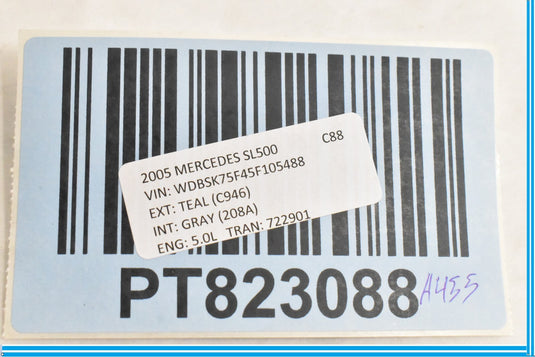 03-11 MERCEDES R230 SL-CLASS REAR WINDSHIELD ANTENNA HEATER WIRING HARNESS OEM