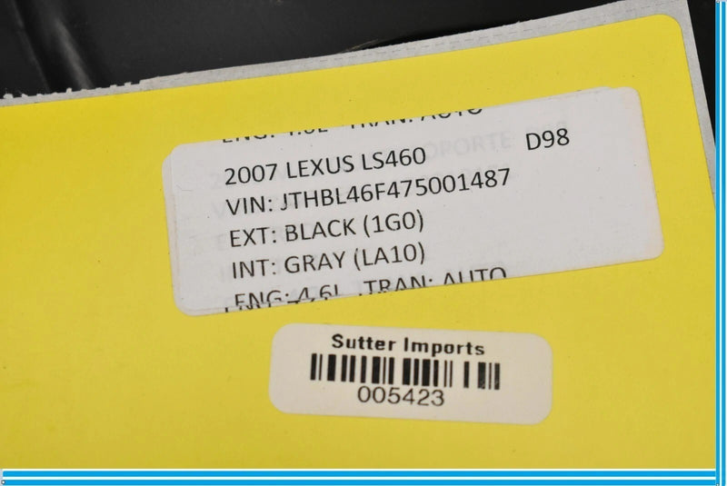 Load image into Gallery viewer, 07-09 Lexus LS460 LS460L Rear Trunk Latch Cover Scuff Panel Trim 5838750020 OEM
