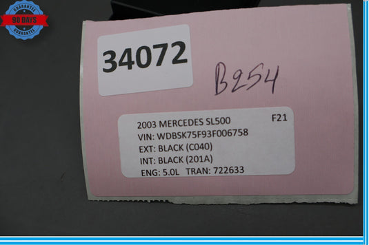 03-06 Mercedes R230 SL500 Seatbelt Seat Belt Tension Sensor A2158600505 Oem
