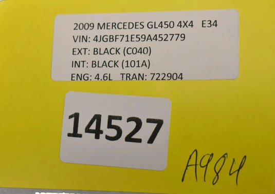 06-12 Mercedes W164 GL450 GL500 Rear Left Side Seat Belt Seatbelt Retractor Oem