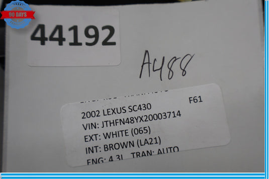 02-10 Lexus SC430 Front Passenger Right Side Door Multiplex Control Module Oem