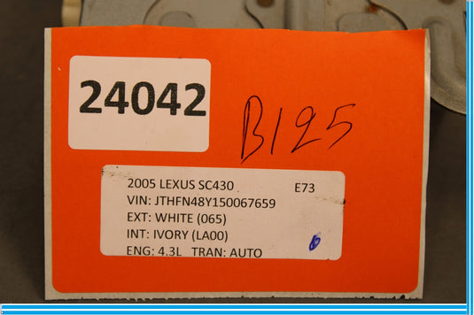 02-10 Lexus SC430  Front Left Driver Side Seat Position Memory Module Unit Oem