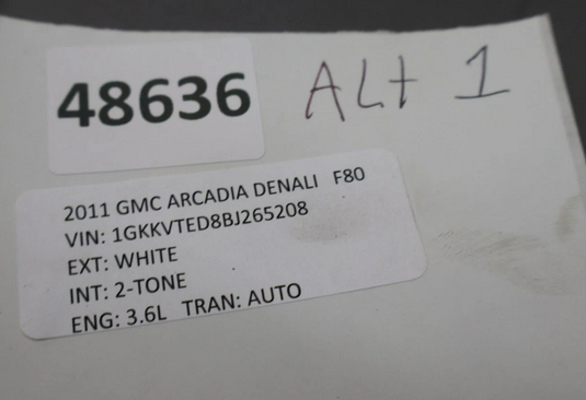 07-17 GMC Acadia Denali Engine Alternator Generator Assembly 23279588 Oem