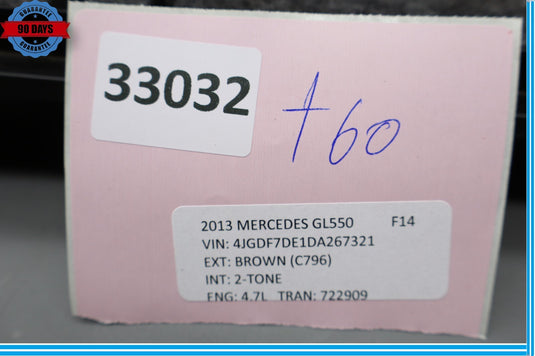 13-19 Mercedes X166 GL450 Right Side Under Dash Trim Cover Panel  Oem