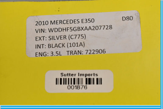 08-14 Mercedes E350 E550 Front Right Passenger Side Seat Back Cover Panel Oem