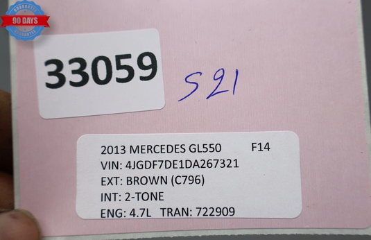 13-16 Mercedes GL450 GL550 Rear Right Side Interior Door Panel Cover Oem