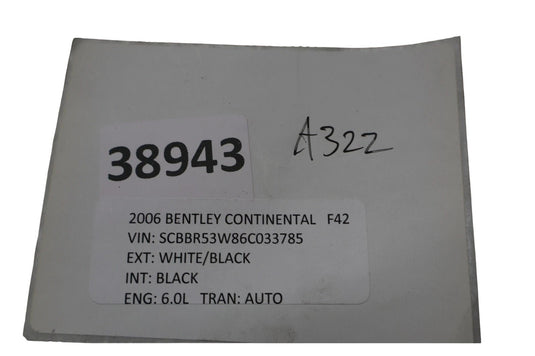 06-13 Bentley Continental Flying Spur Front Left Side Seat belt Buckle Black Oem