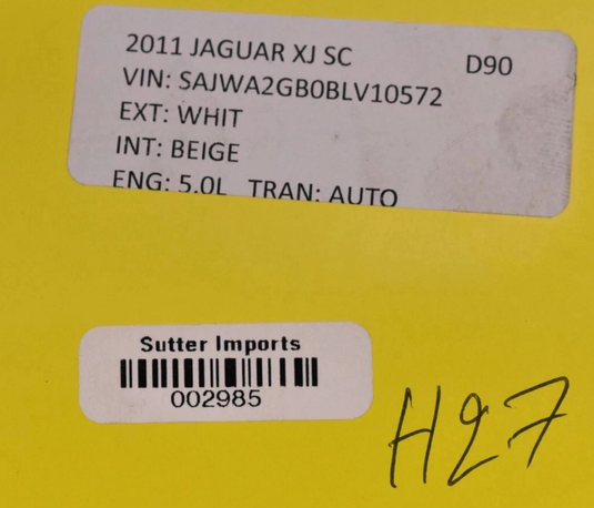 10-18 Jaguar XJ XJL X351 Rear Right Passenger Side Headrest AW93F501A02CA Oem