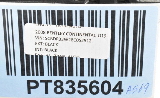 03-09 Bentley Continental Interior Rear View Mirror Black 3W8857511D Oem