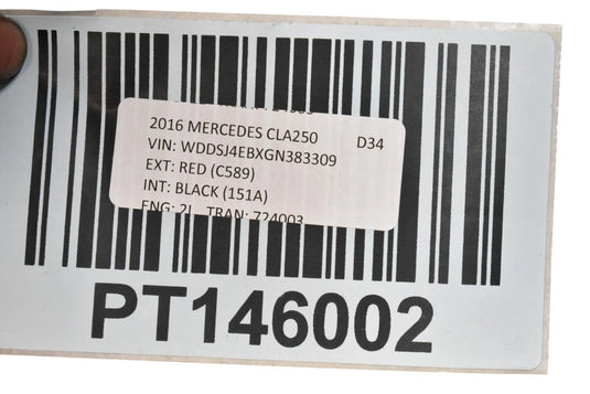 14-19 Mercedes W117 CLA250 Dash Dashboard Instrument Panel Black A1176801001 Oem
