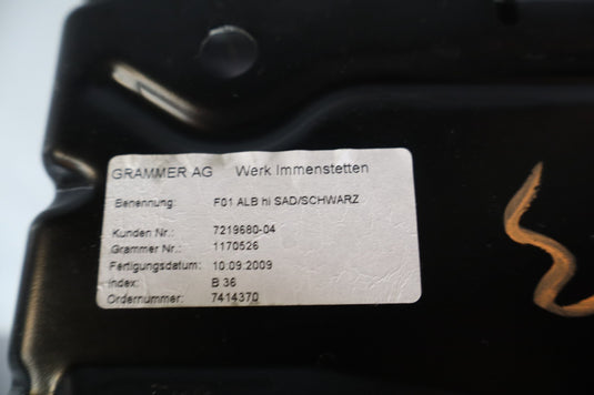 09-15 BMW 750Li 750i Rear 2nd Row Center Seat Armrest W/ Cup Drink Holder Oem