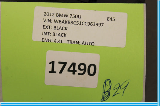 09-12 BMW 750i 750Li F01 F02 Rear Trunk Lid Latch Lock Cylinder Oem