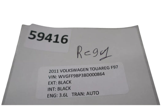 11-17 Volkswagen Touareg VW Front Left Side Door Window Regulator & Panel Oem