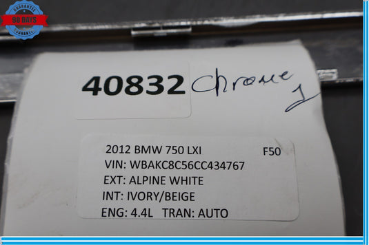 09-15 BMW 740i 750Li xDrive Trunk Chrome Lid Pull Handle Plate Light Molding Oem