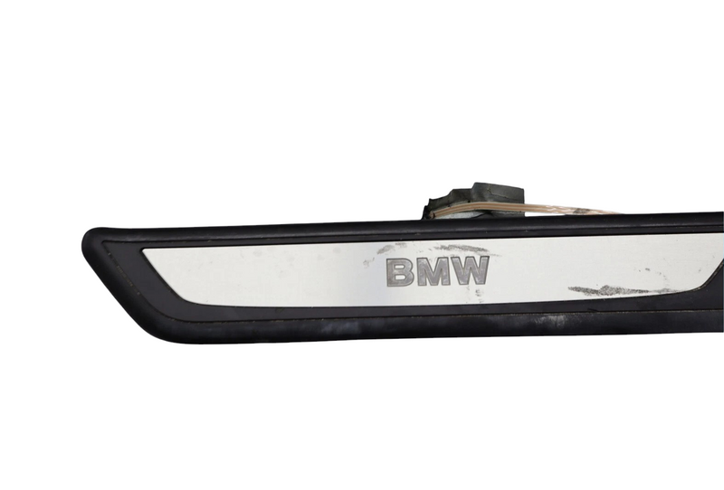 Load image into Gallery viewer, 09-15 BMW 740i 750Li Rear Left Driver Side Door Sill Scuff Plate Trim Black Oem

