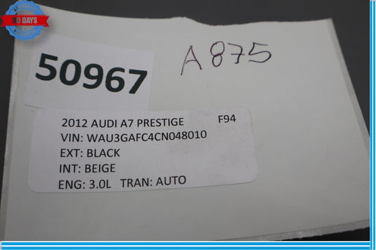 12-15 Audi A7 Quattro Rear Bumper Wire Wiring Harness 4G8971085BC Oem