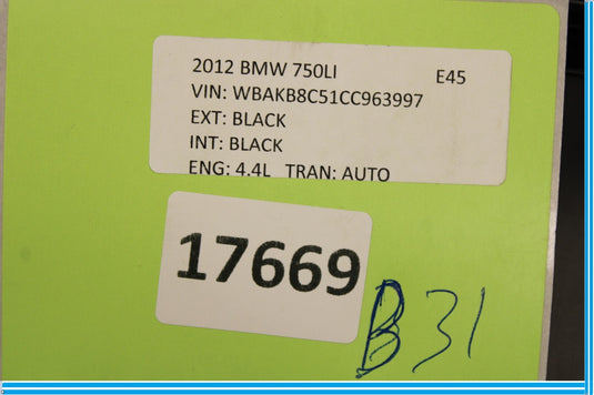 09-15 BMW 750Li F01 F02 Rear Left Driver Side Door Sill Scuff Plate Cover Oem