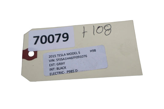 12-20 Tesla Model S Rear Right Pass Side 2nd Row Seat Bolster Cushion Black OEM