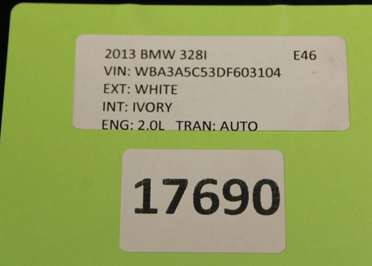 12-18 BMW 320i 328i F30 Front Left Driver Side Door Window Glass 51337259825 Oem