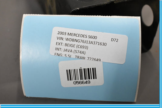 00-06 Mercedes S600 W220 Front Left Bumper Support Reinforcement Bracket Oem
