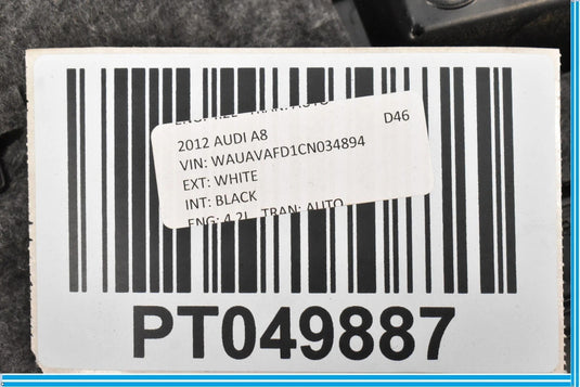 11-17 Audi A8  A8 Quattro Rear Left Side Interior Door Trim Panel Black OEM
