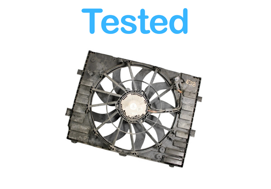 11-18 Porsche Cayenne Hybrid Engine Cooling Fan Motor Assembly Shroud Oem