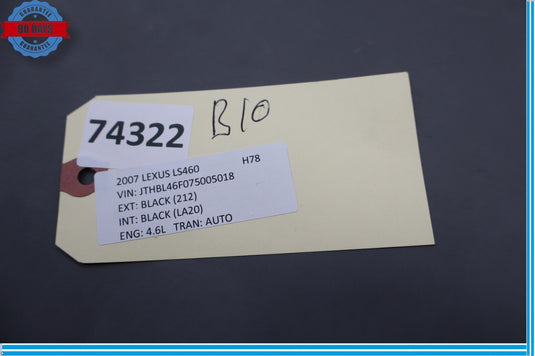 07-12 Lexus LS460 Rear Right Side Door Handle Window Regulator Switch Oem