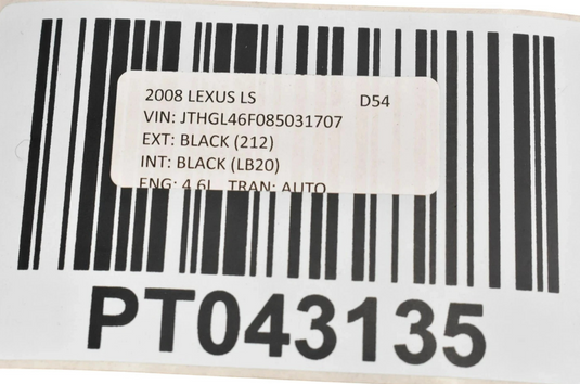 07-09 Lexus LS460 Front Right Passenger Side Seat Back Cover Trim Panel Oem