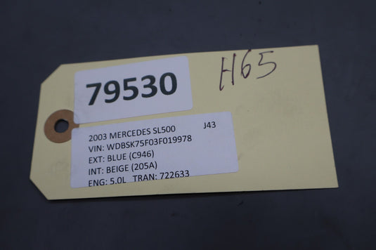 03-12 Mercedes SL500 R230 Rear Trunk Deck Lid License Plate Trim A2307500237 Oem