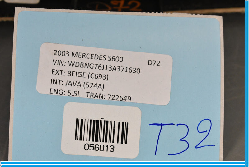 Load image into Gallery viewer, 00-06 Mercedes S500 S600 W220 Rear Left Driver Side C-Pillar Cover Trim Oem
