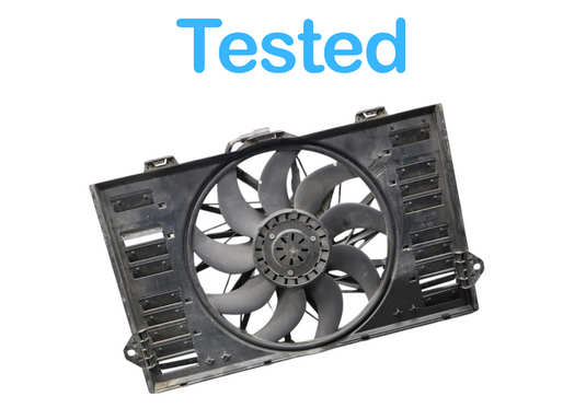 10-16 Porsche Panamera Engine Radiator Cooling Fan W/ Motor Assembly Black OEM