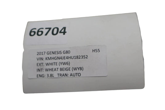 17-20 Hyundai Genesis G80 Rear Left Side Quarter Window Glass 87810B1150 OEM