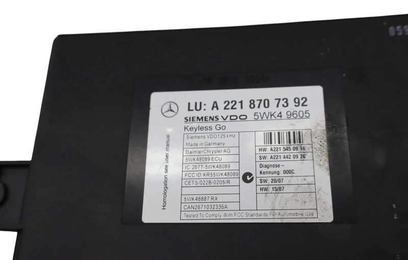 Load image into Gallery viewer, 07-10 Mercedes W216 CL550 S550 Keyless Go Control Module Unit A2218707392 Oem
