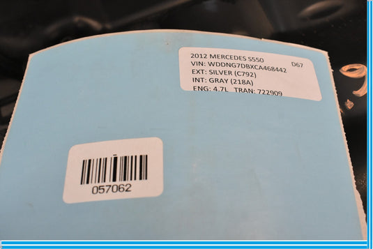 07-13 Mercedes S550 S600 CL550 W216 Air Intake Cleaner Box Right A2780900201 Oem