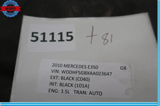 10-14 Mercedes W212 E550 E350 Front Engine Splash Guard Shield Deflector OEM