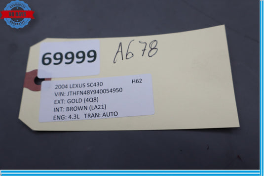 02-10 Lexus SC430 Z40 Front Right Passenger Side Seat Heater Control Module Oem