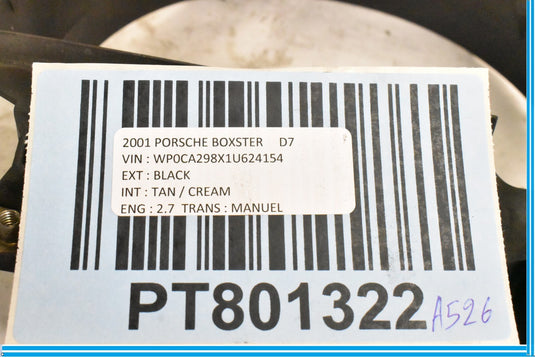 97-04 PORSCHE BOXSTER 986 ENGINE/MOTOR shroud COOLING FAN 98657535600 OEM