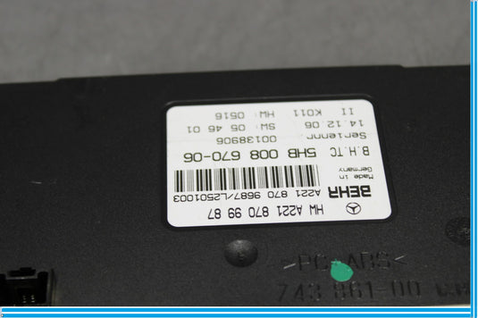 07-14 Mercedes W221 S600 CL550 HVAC Heater Blower Motor Control Module Oem