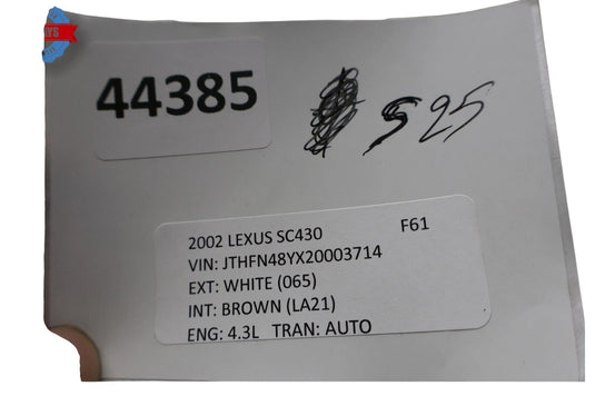 02-10 Lexus SC430 Front Right Passenger Side Interior Door Panel Cover Oem