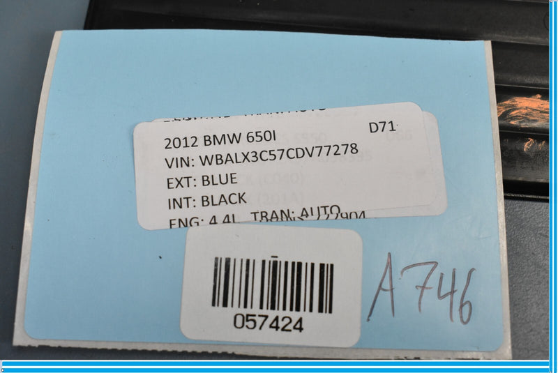 Load image into Gallery viewer, 12-18 BMW 650i 640i F12 Center Console Insert Mat 51169217619 Oem
