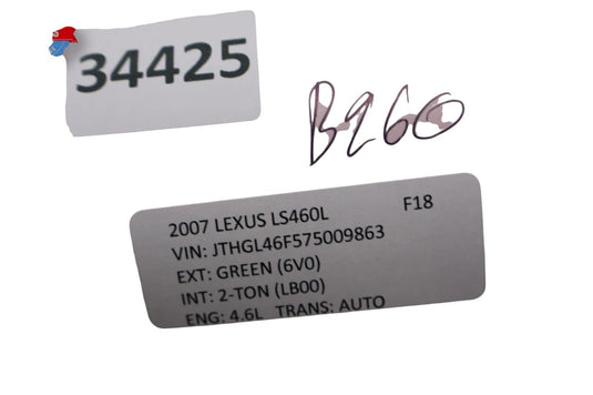07-09 Lexus LS460 LS460L Rear Seat Temperature Climate Control Dash A/C Oem