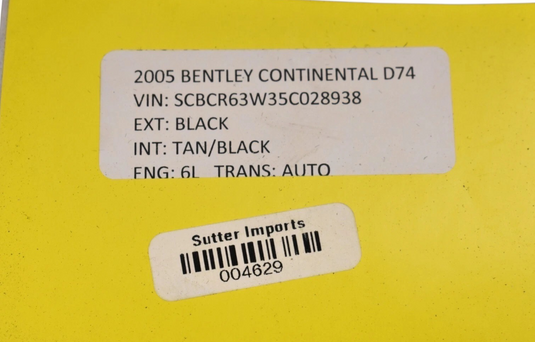 03-06 Bentley Continental Dashboard Dash Glove Box Glovebox 3W1858107 Oem