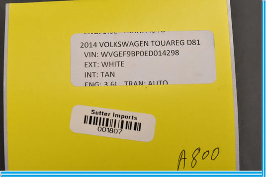 11-14 Volkswagen VW Touareg Rear Left Overhead Roof Dome Light Reading Lamp Oem