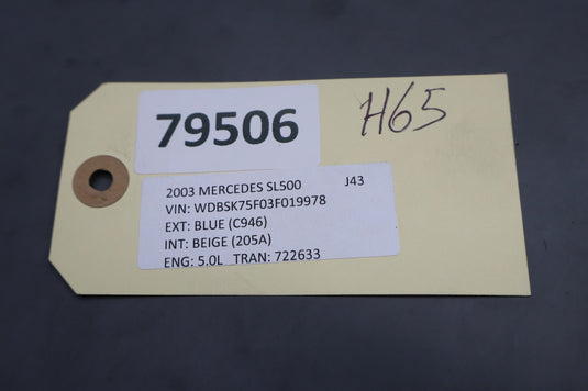 00-12 Mercedes R230 SL500 CL500 S430 Rear Seat Vacuum Pump Reservoir Tank Oem