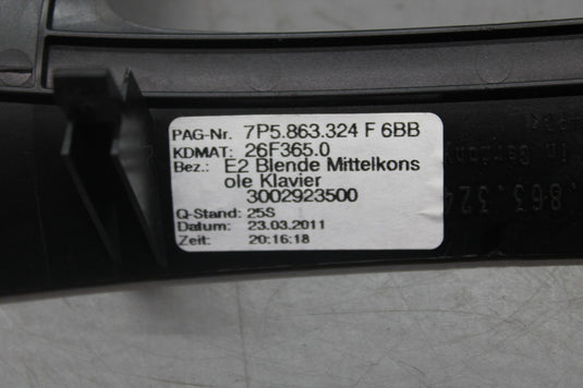 11-18 Porsche Cayenne Front Center Console Gear Shifter Bezel Trim Panel Oem
