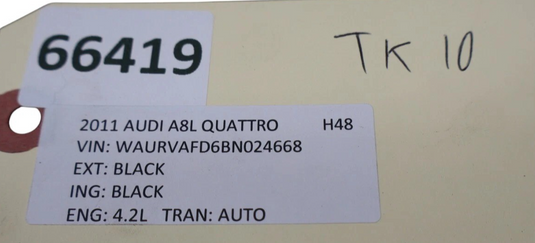 11-18 Audi A8 A8 Quattro Rear Trunk Spare Wheel Tool Kit Jack Holder Box Oem