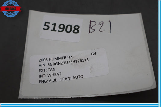 03-09 HUMMER H2 Rear Left Driver Side Door Lock Latch Actuator Assembly Oem